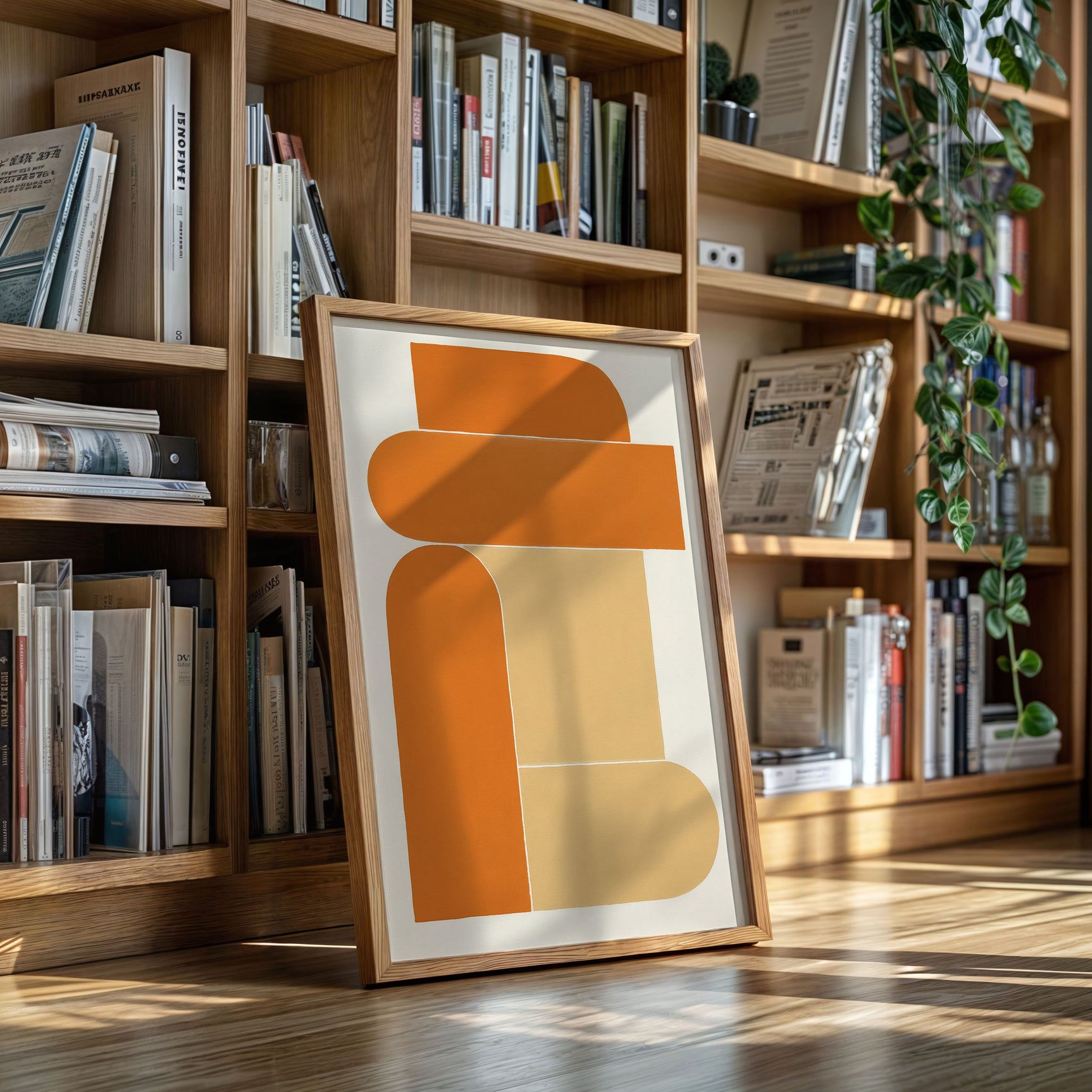 Terracotta Stack – Modern Geometric Abstract Print