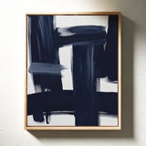 Midnight Crossings – Bold Navy Abstract Brush Art