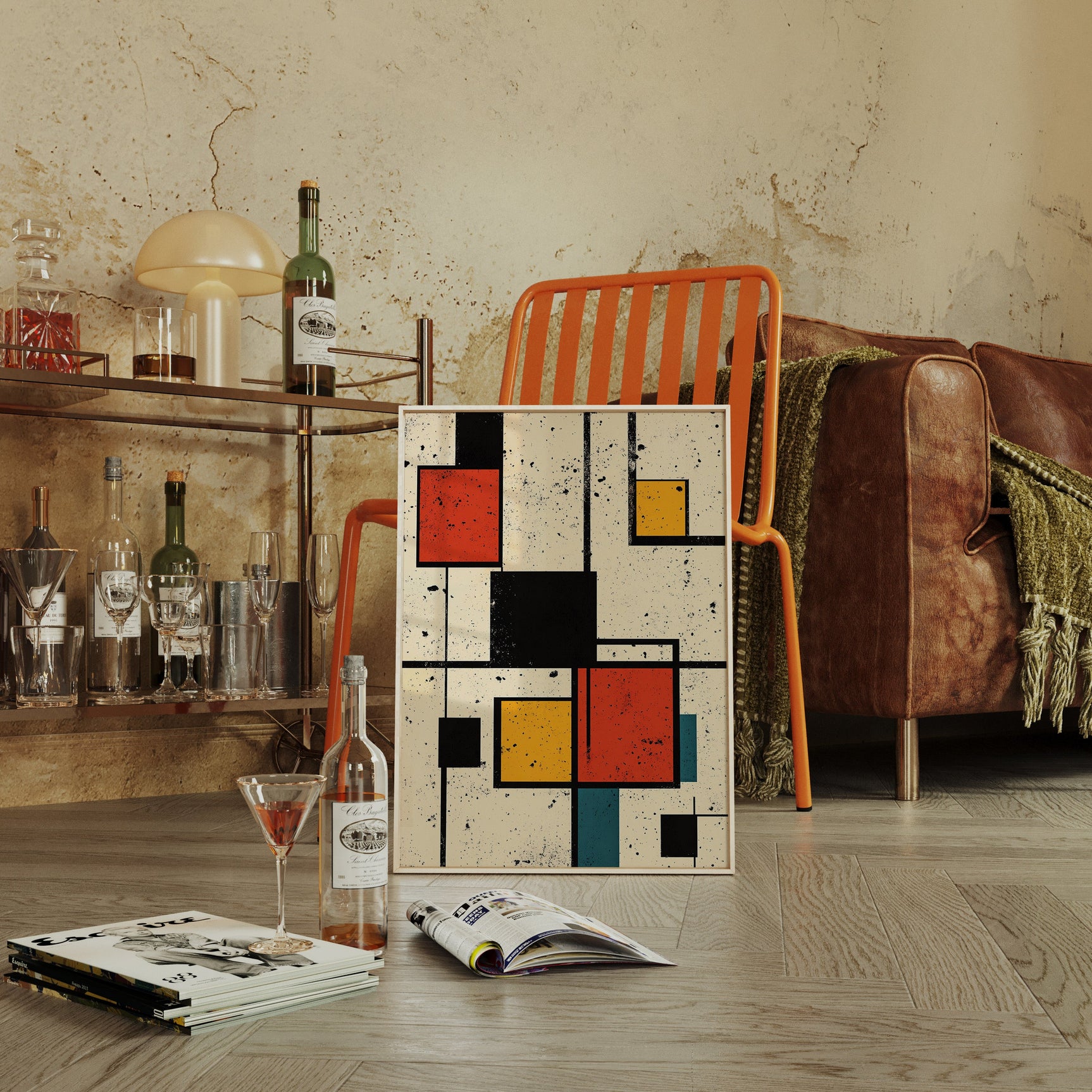 Primary Pulse – Geometric Modernist Splatter Art