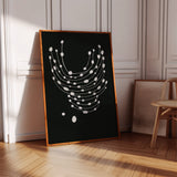 Minimalist Abstract White Dots on Black Canvas