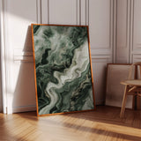 "Emerald Dreams" - Abstract Green Marble Art Print