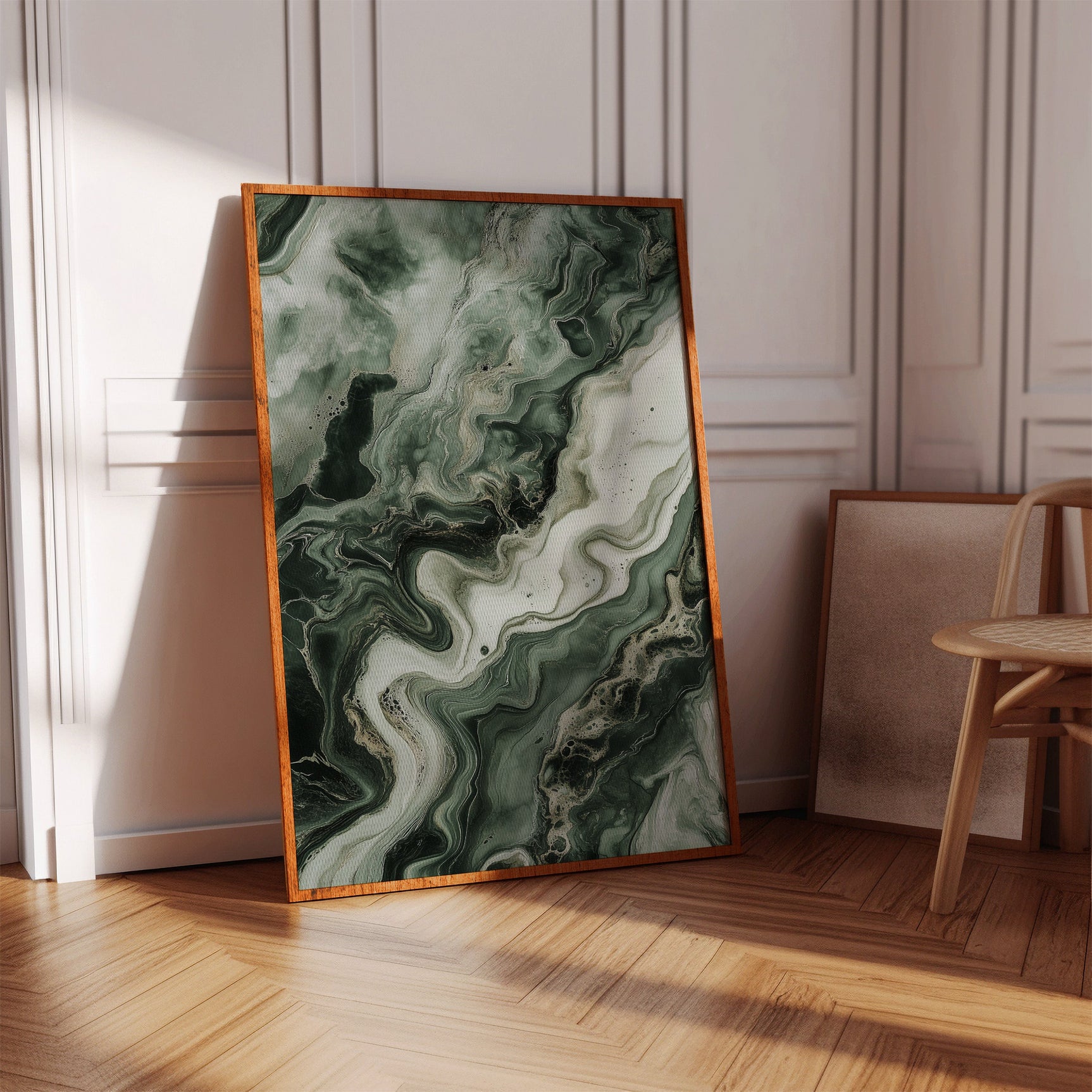 "Emerald Dreams" - Abstract Green Marble Art Print