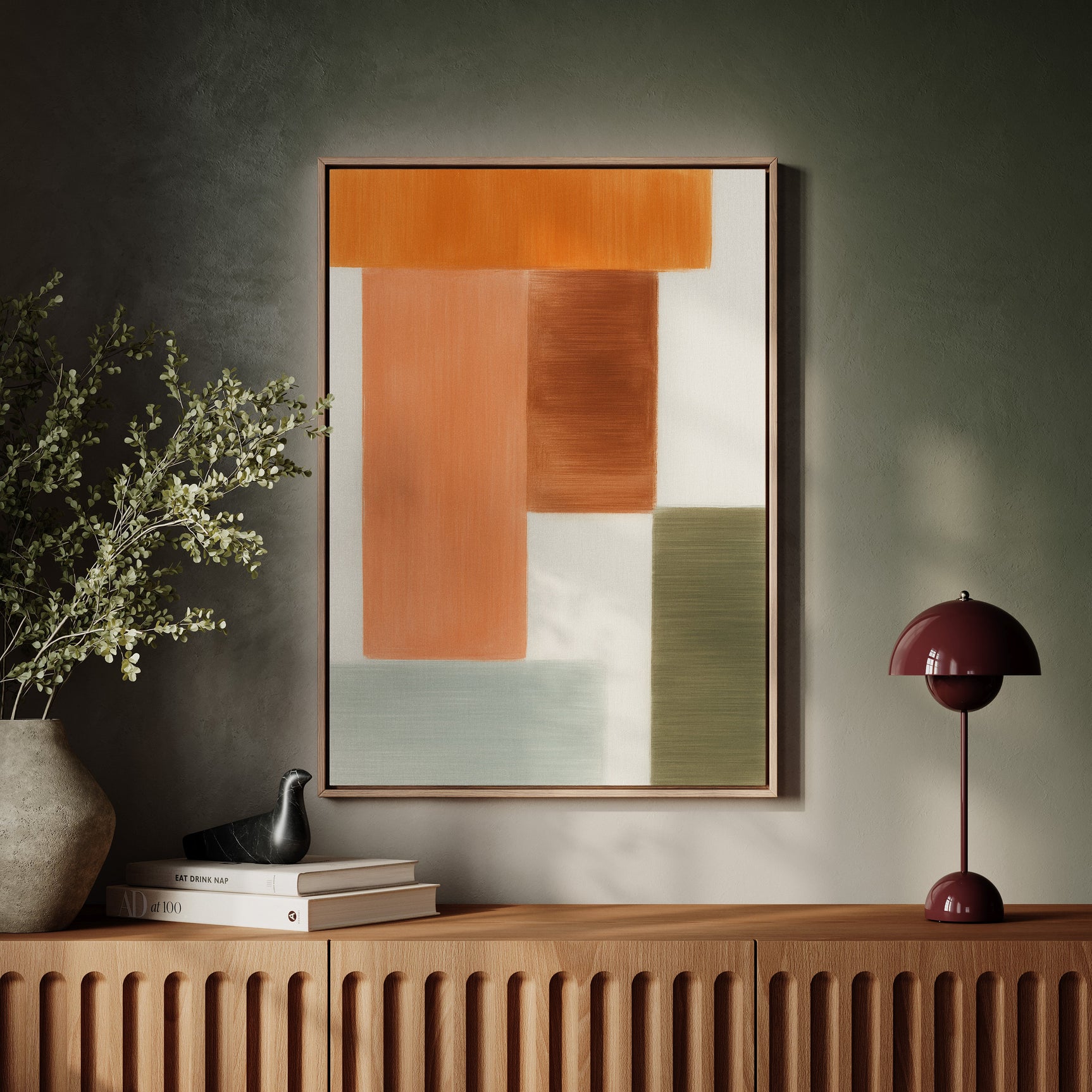 Earthy Harmony - Abstract Geometric Canvas Art