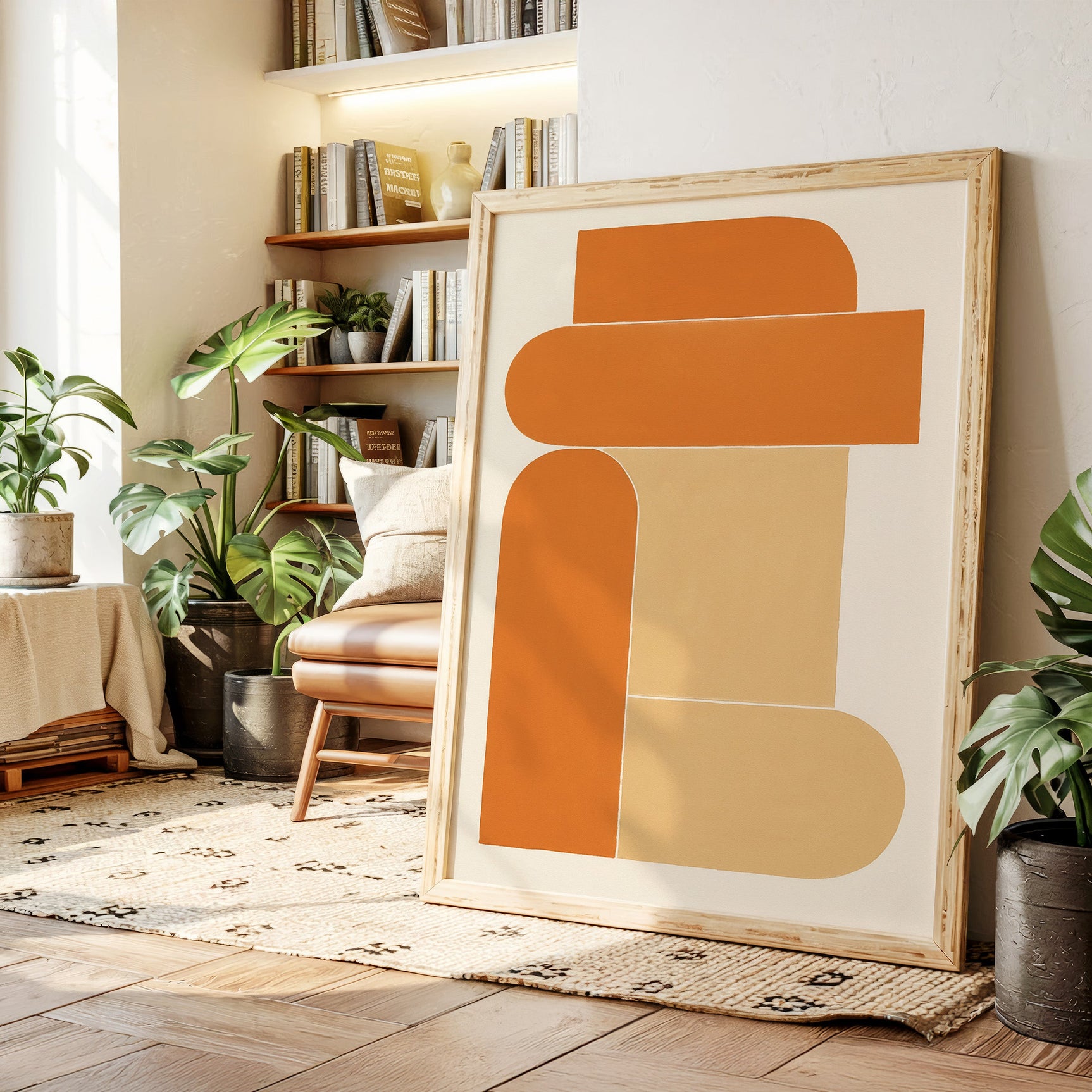 Terracotta Stack – Modern Geometric Abstract Print