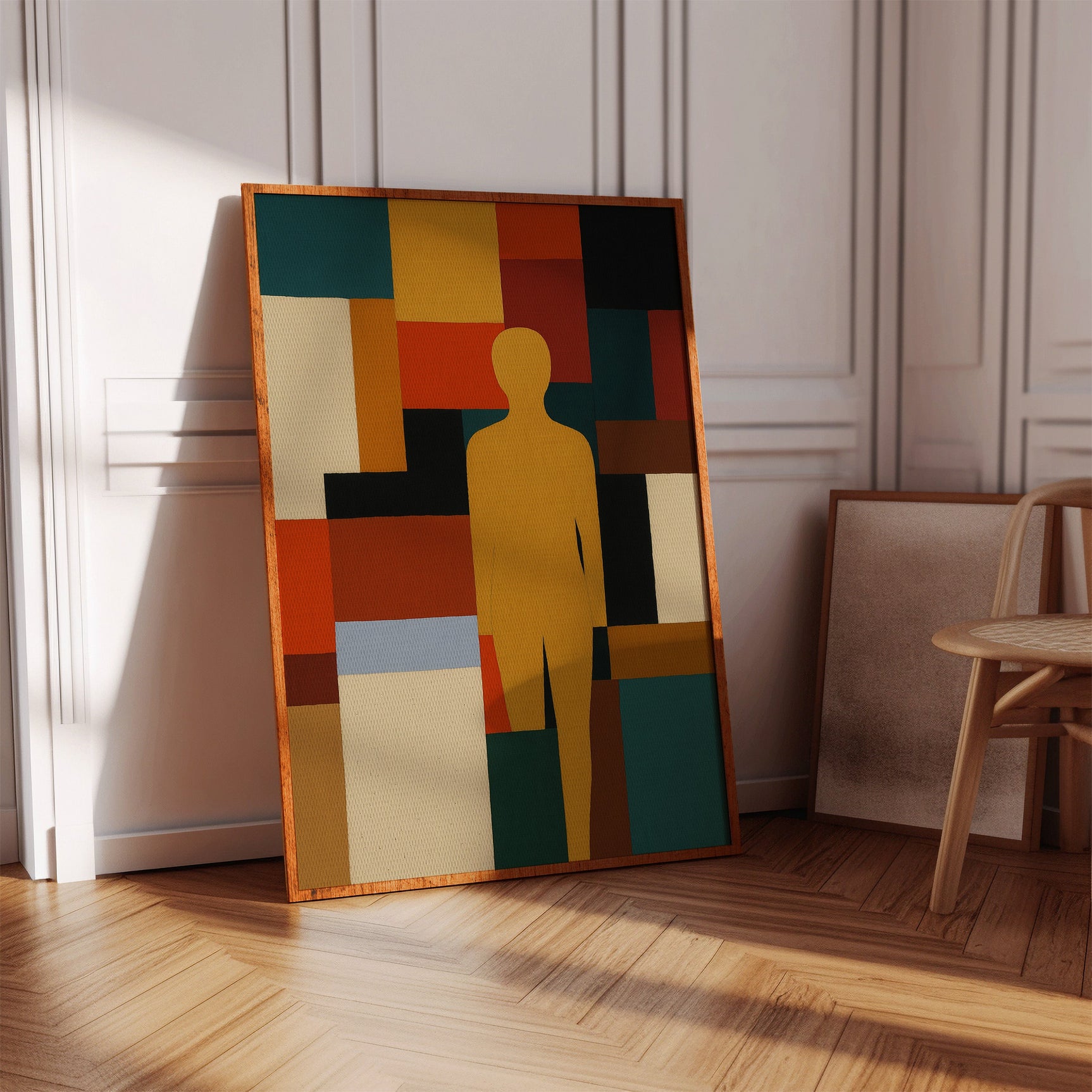 Geometric Harmony - Abstract Human Silhouette Art