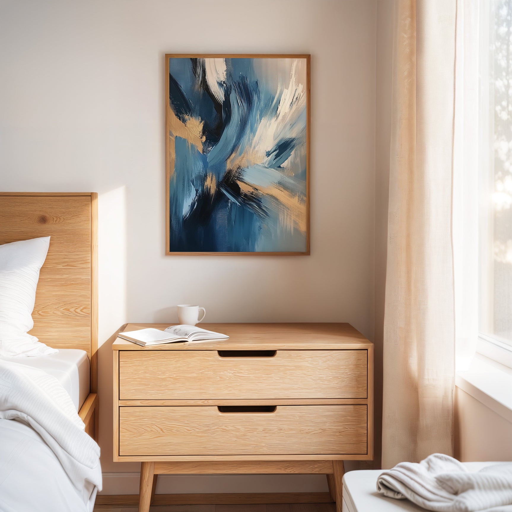 Blue Serenity - Abstract Ocean-Inspired Canvas Art