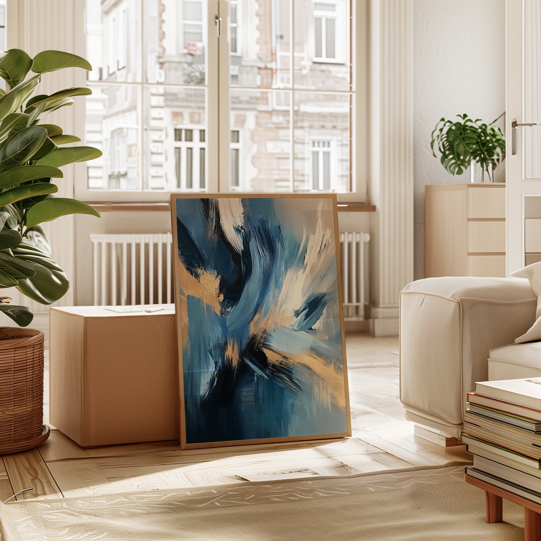 Blue Serenity - Abstract Ocean-Inspired Canvas Art