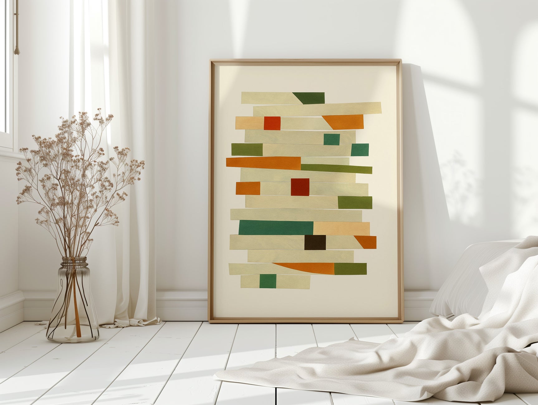 “Stacked Harmony” – Mid-Century Modern Geometric Art Print