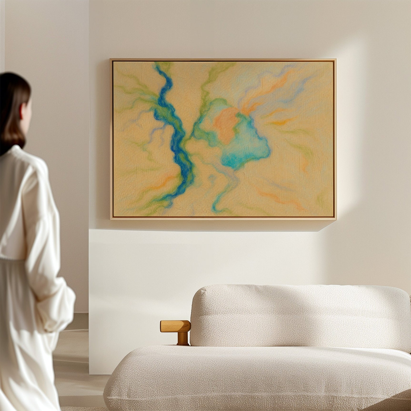Vibrant Abstract Pastel River Art Print