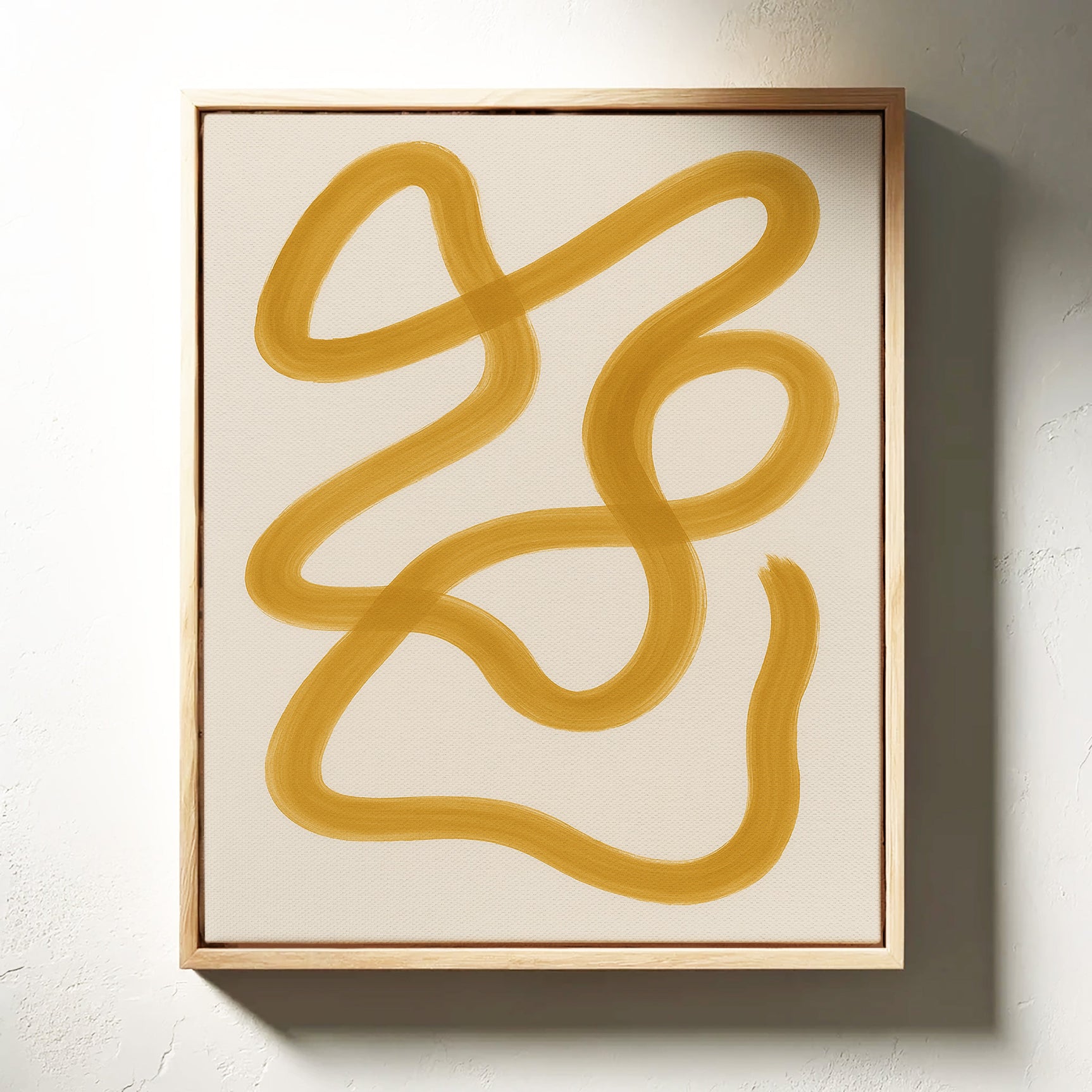 Golden Drift – Minimal Abstract Line Art Print