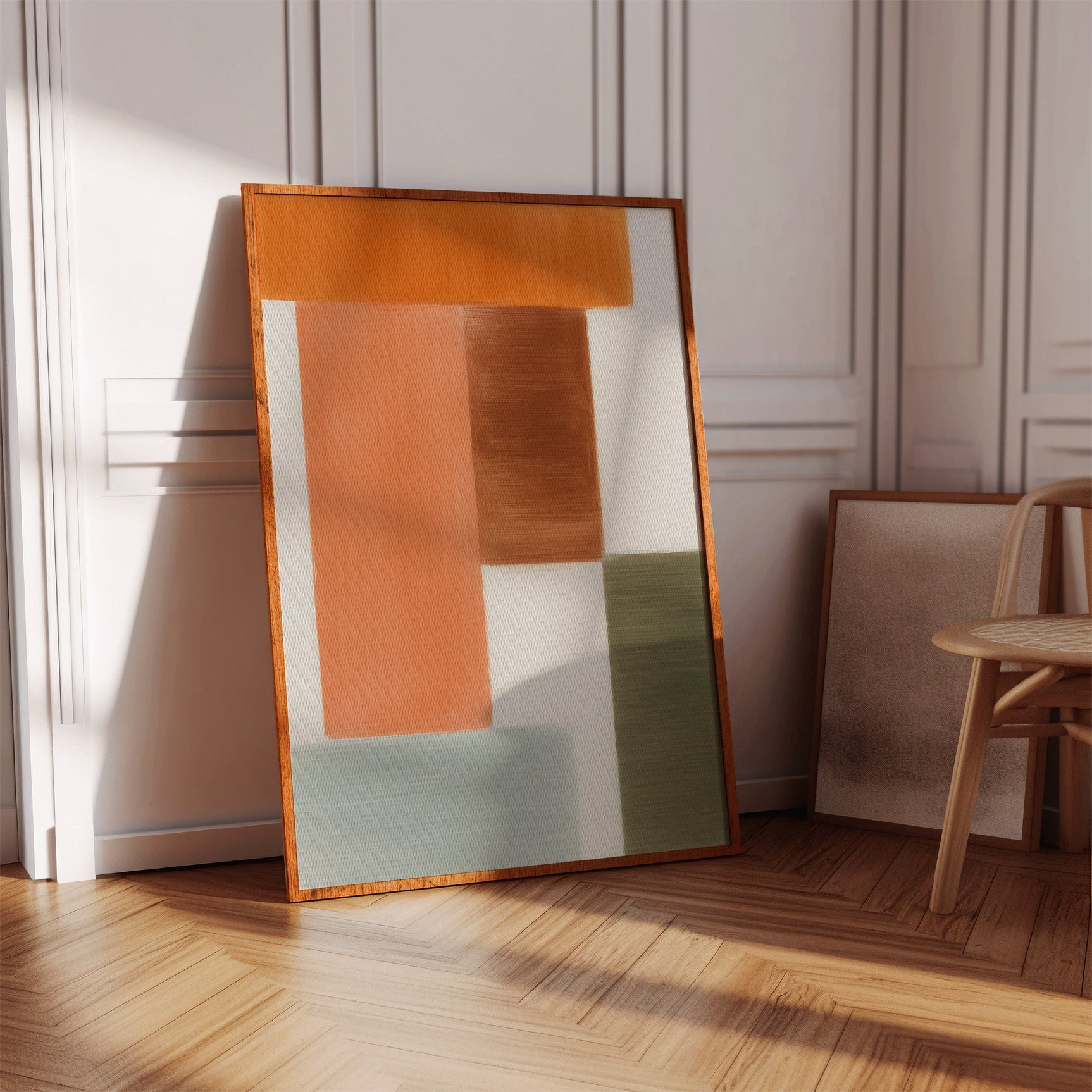 Earthy Harmony - Abstract Geometric Canvas Art