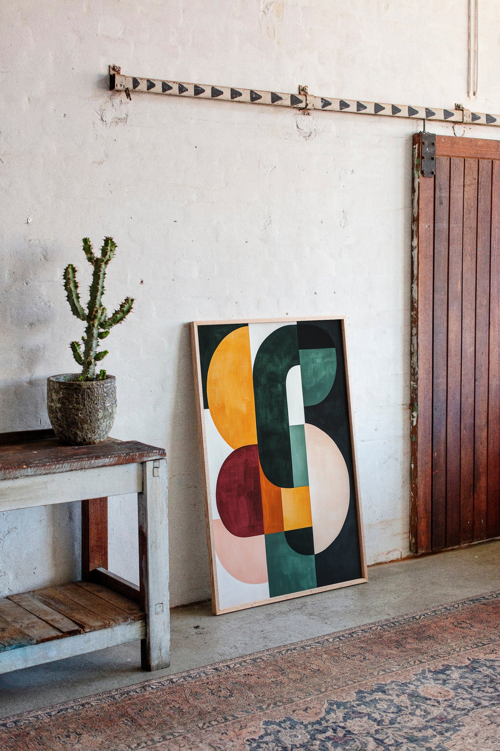 “Modern Balance” – Bold Mid-Century Abstract Geometric Print