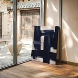 Midnight Crossings – Bold Navy Abstract Brush Art