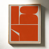 Vibrant Geometric Abstract Art Print in Bold Orange