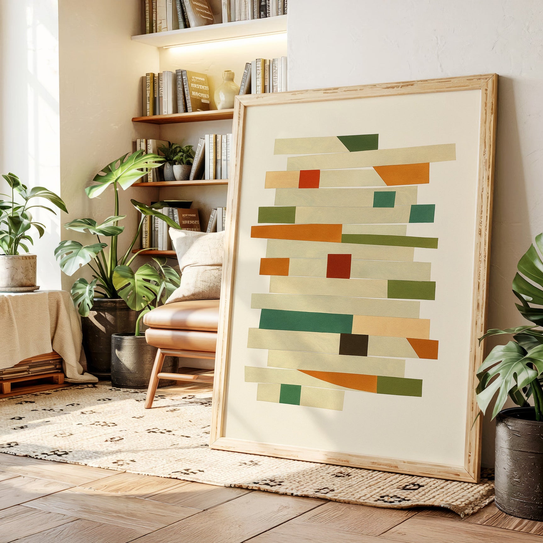 “Stacked Harmony” – Mid-Century Modern Geometric Art Print