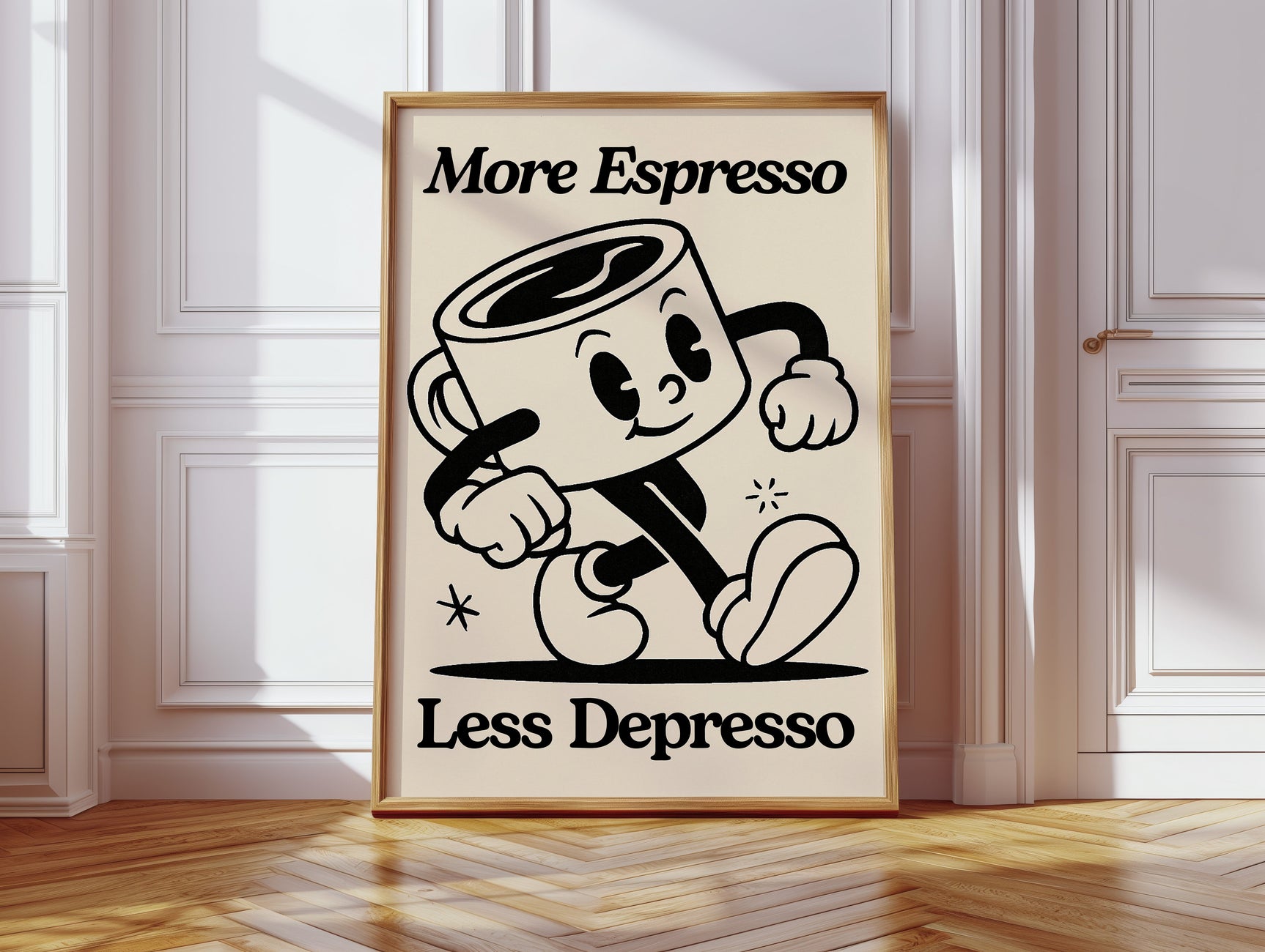 Caffeinated Cheer - Retro Coffee Art Print