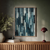 Midnight Panels – Abstract Vertical Woodgrain Art Print
