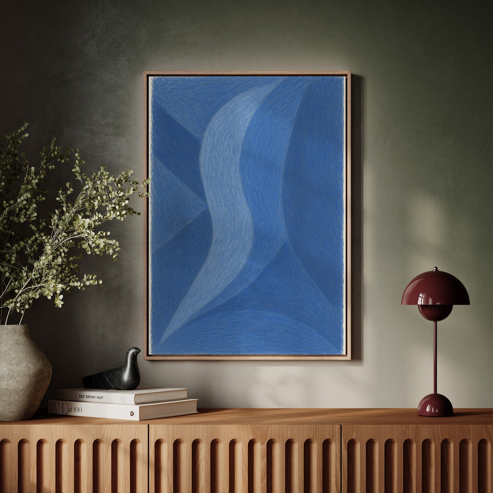 Serene Blue Abstract Art Print