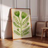 Elegant Green Botanical Watercolor Art Print