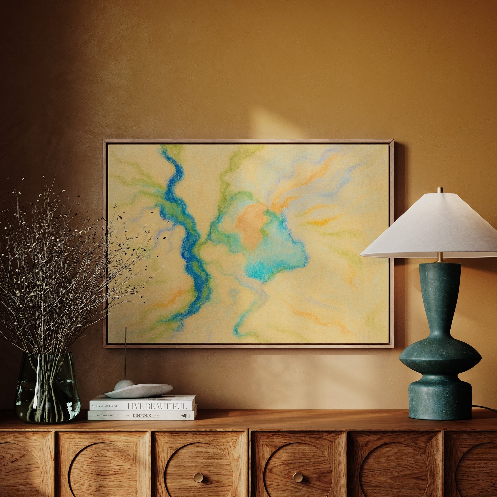 Vibrant Abstract Pastel River Art Print