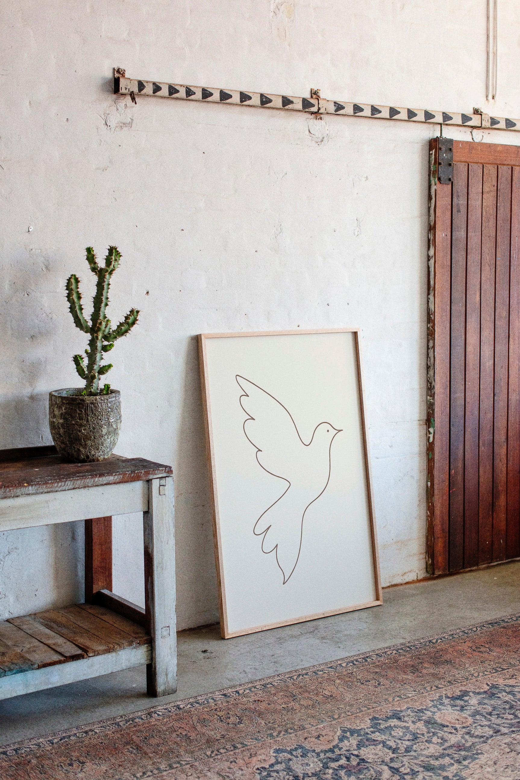Minimalist Dove Line Art Print