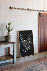 Minimalist Abstract White Dots on Black Canvas