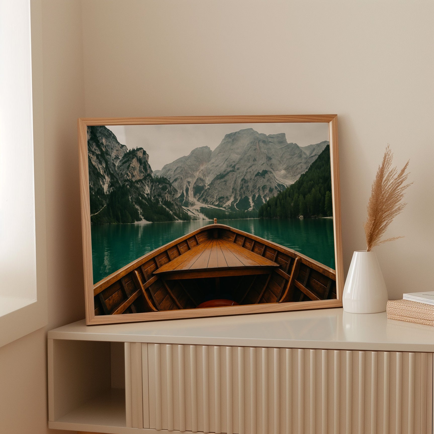 Rustic Mountain Lake Adventure Art Print