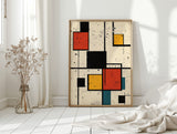 Primary Pulse – Geometric Modernist Splatter Art
