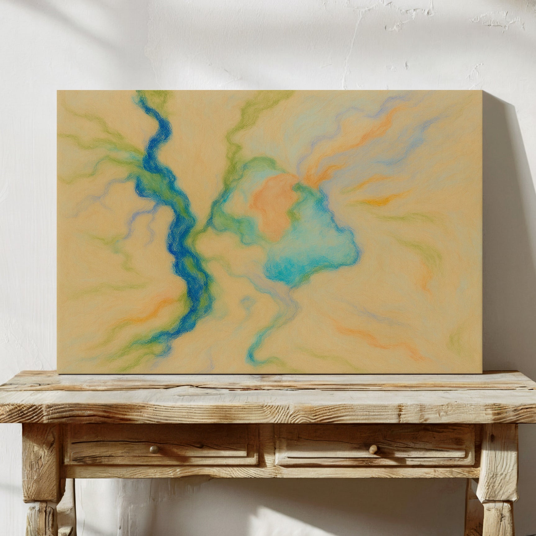 Vibrant Abstract Pastel River Art Print