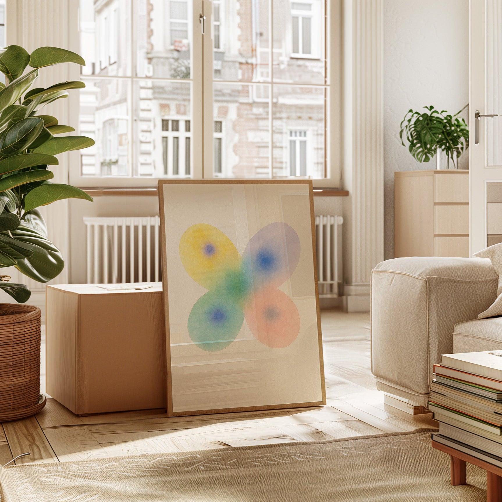 Soft Bloom – Watercolor Butterfly Abstract Print