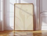 Minimalist Floral Line Art Print in Beige