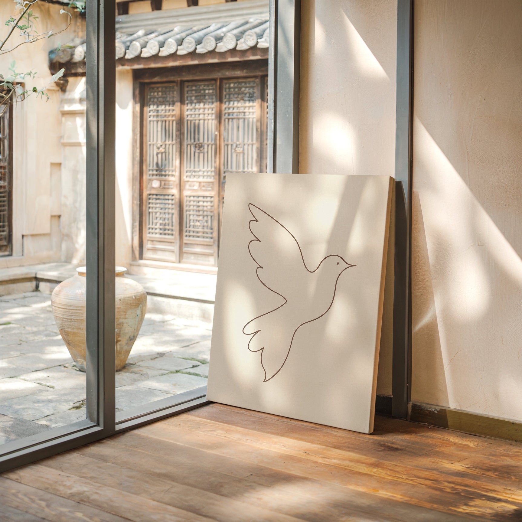 Minimalist Dove Line Art Print