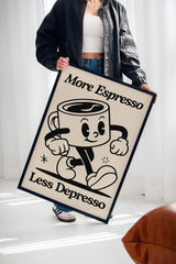 Caffeinated Cheer - Retro Coffee Art Print