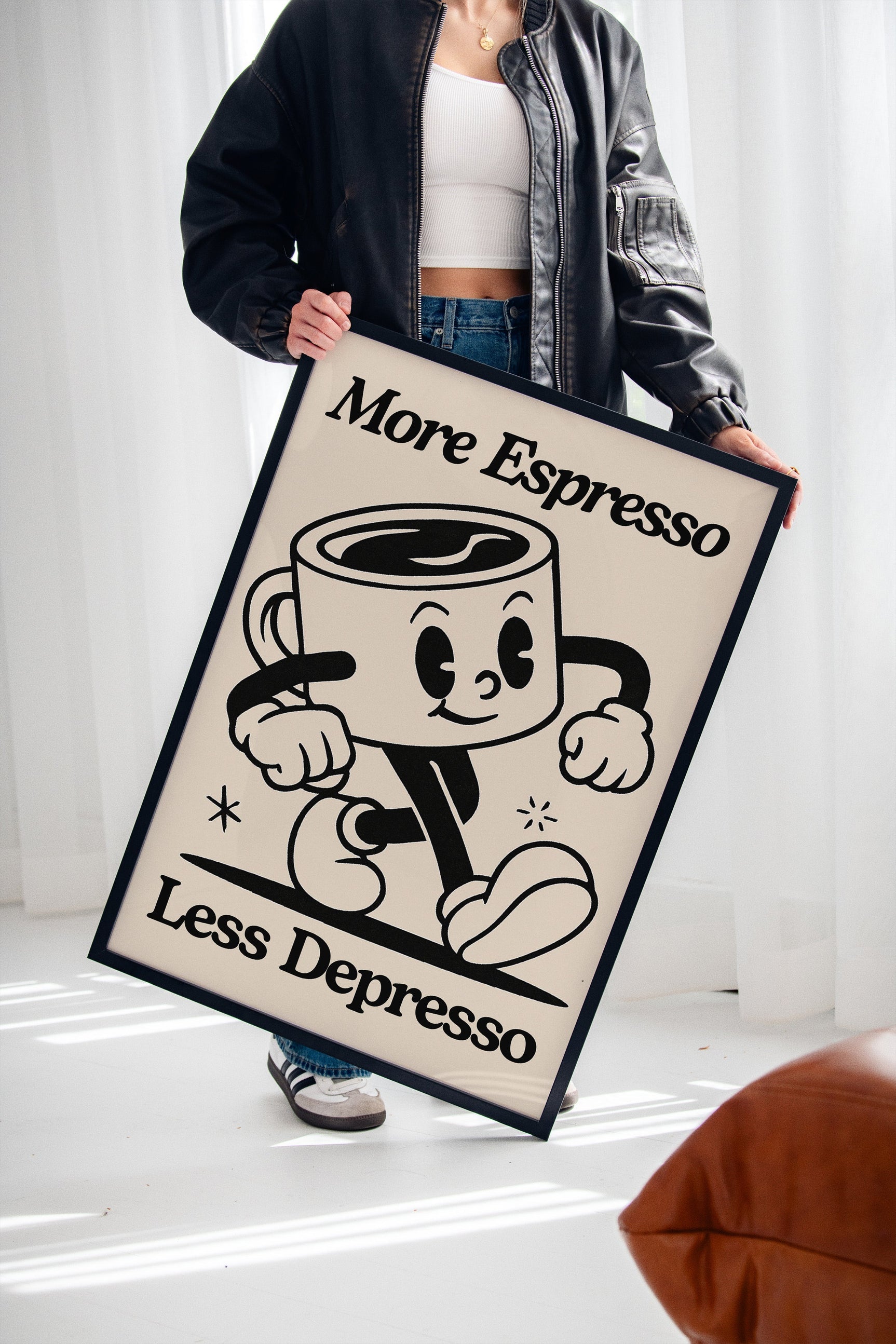 Caffeinated Cheer - Retro Coffee Art Print