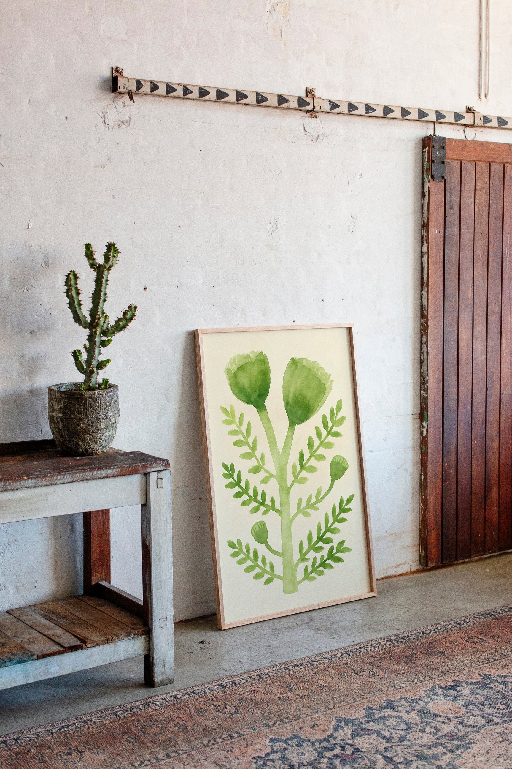 Elegant Green Botanical Watercolor Art Print