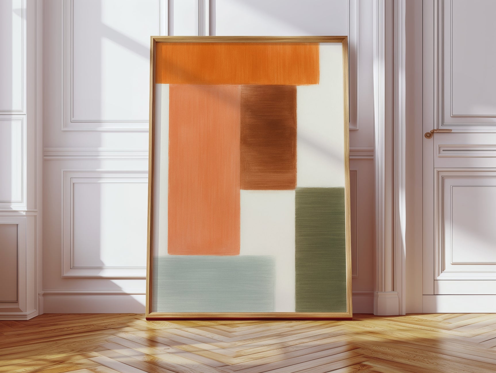 Earthy Harmony - Abstract Geometric Canvas Art