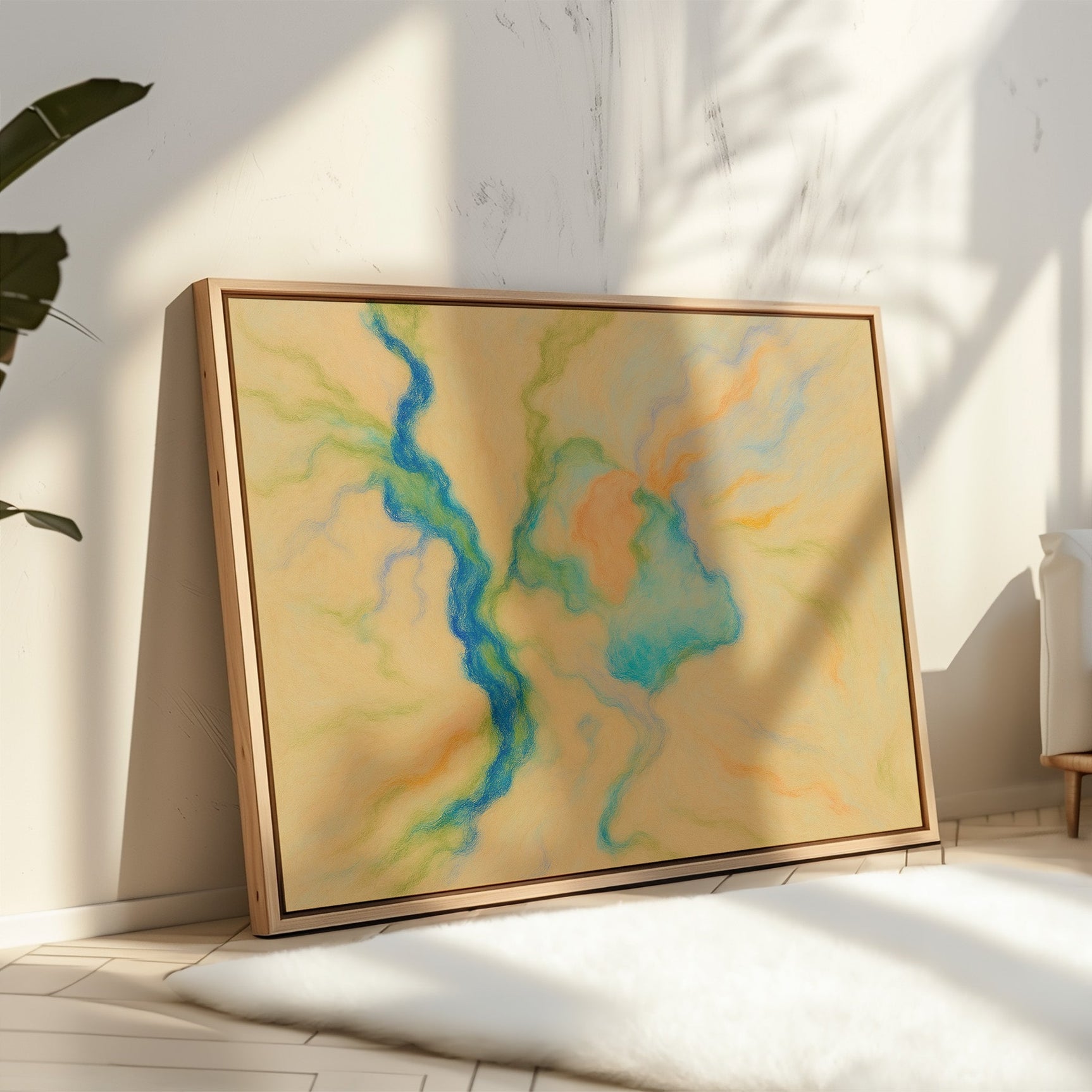 Vibrant Abstract Pastel River Art Print