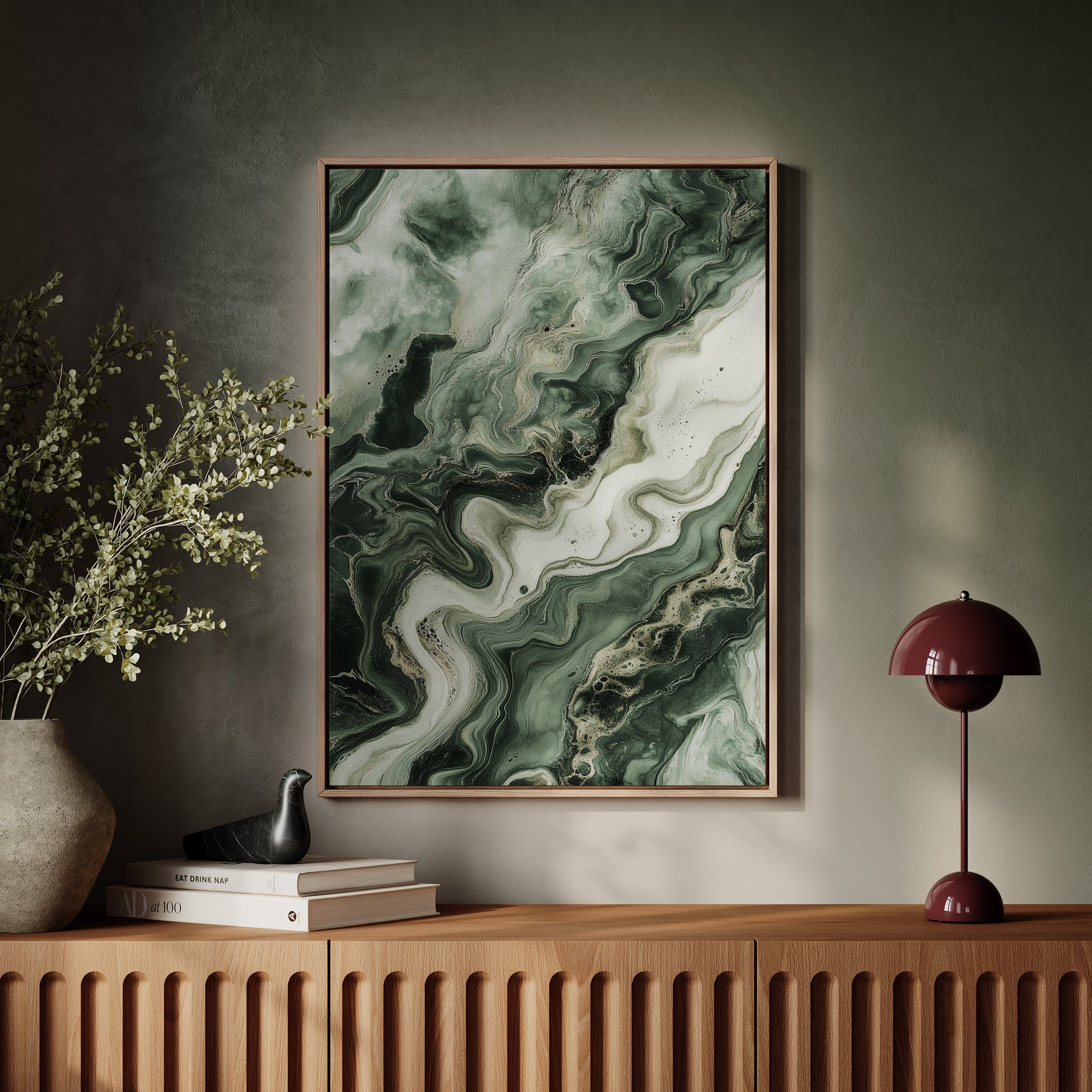 "Emerald Dreams" - Abstract Green Marble Art Print