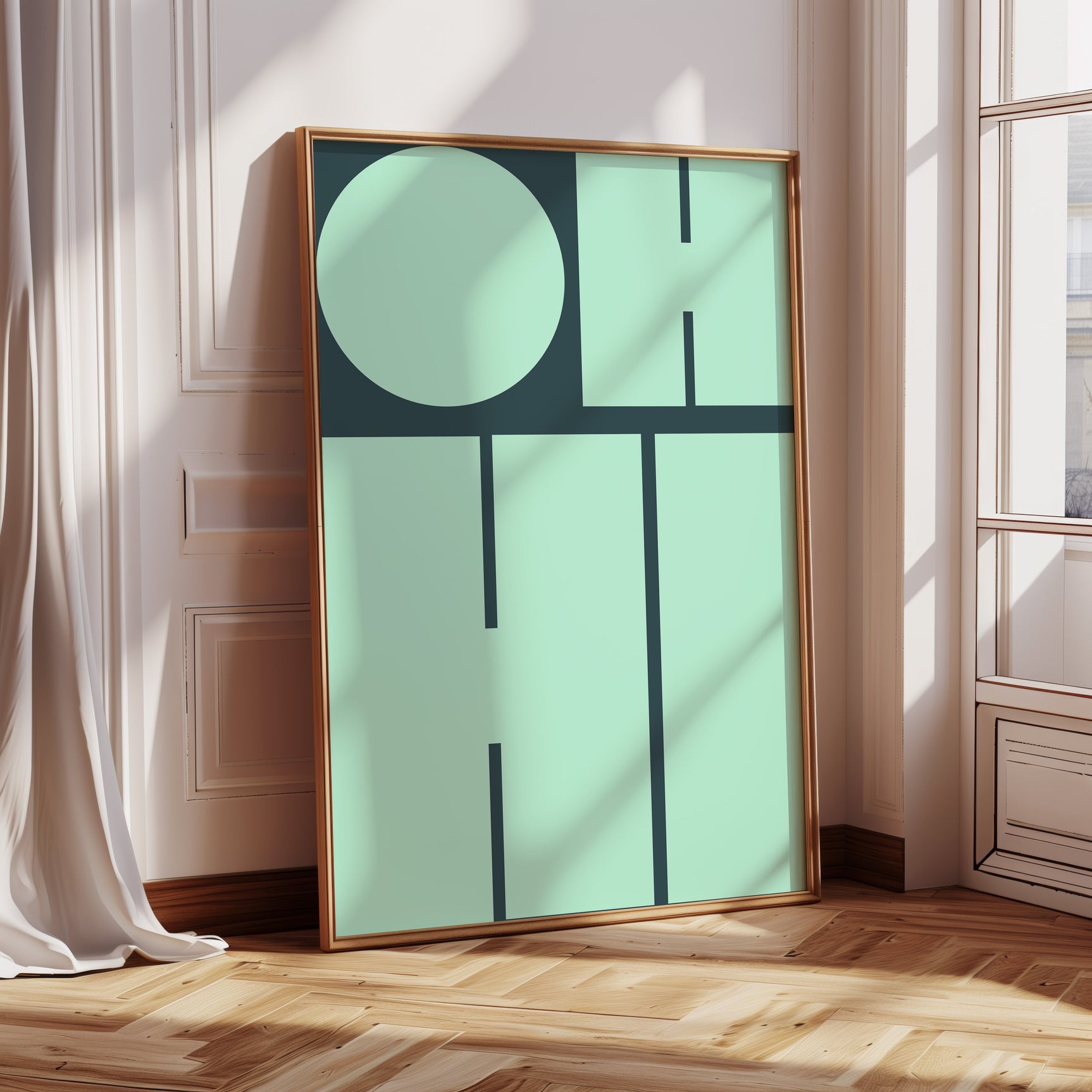 Mint Harmony - Modern Geometric Wall Art