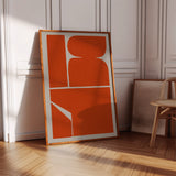 Vibrant Geometric Abstract Art Print in Bold Orange