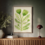 Elegant Green Botanical Watercolor Art Print