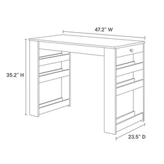 Galley Oak/Gray 3-Piece Kitchen Island and Stool Set - Ornate Home