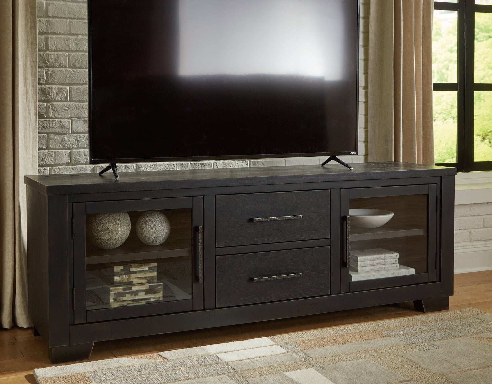 Galliden Black 80" TV Stand - Ornate Home