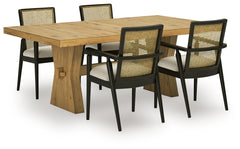 Galliden Black Dining Table with 4 Chairs - Ornate Home