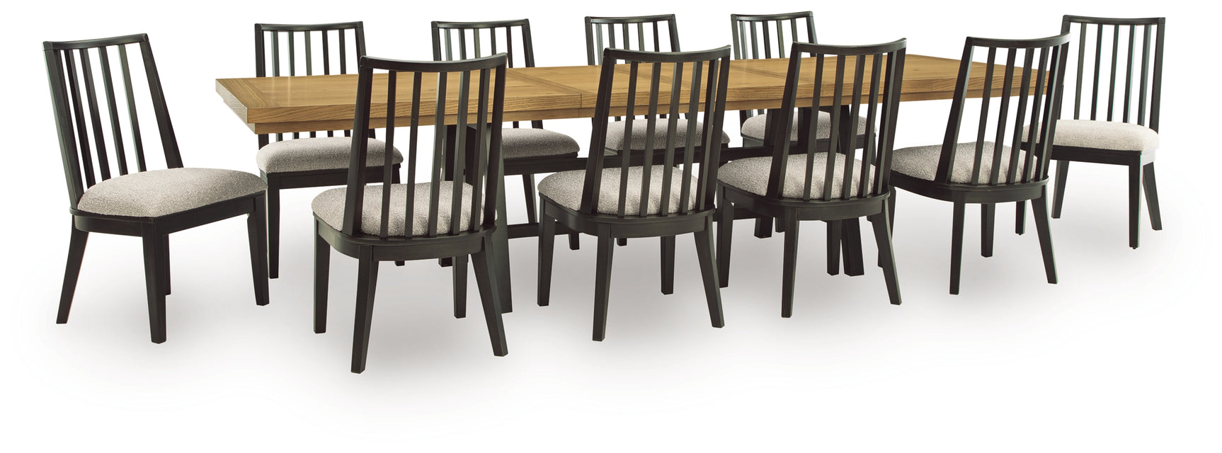 Galliden Black Extension Dining Table and 10 Chairs (Online Special Price) - Ornate Home