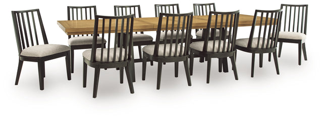 Galliden Black Extension Dining Table and 10 Chairs (Online Special Price) - Ornate Home