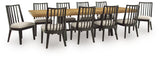 Galliden Black Extension Dining Table and 10 Chairs - Ornate Home
