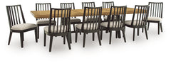Galliden Black Extension Dining Table and 10 Chairs - Ornate Home