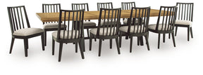 Galliden Black Extension Dining Table and 10 Chairs - Ornate Home