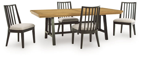 Galliden Black Extension Dining Table and 4 Chairs - Ornate Home
